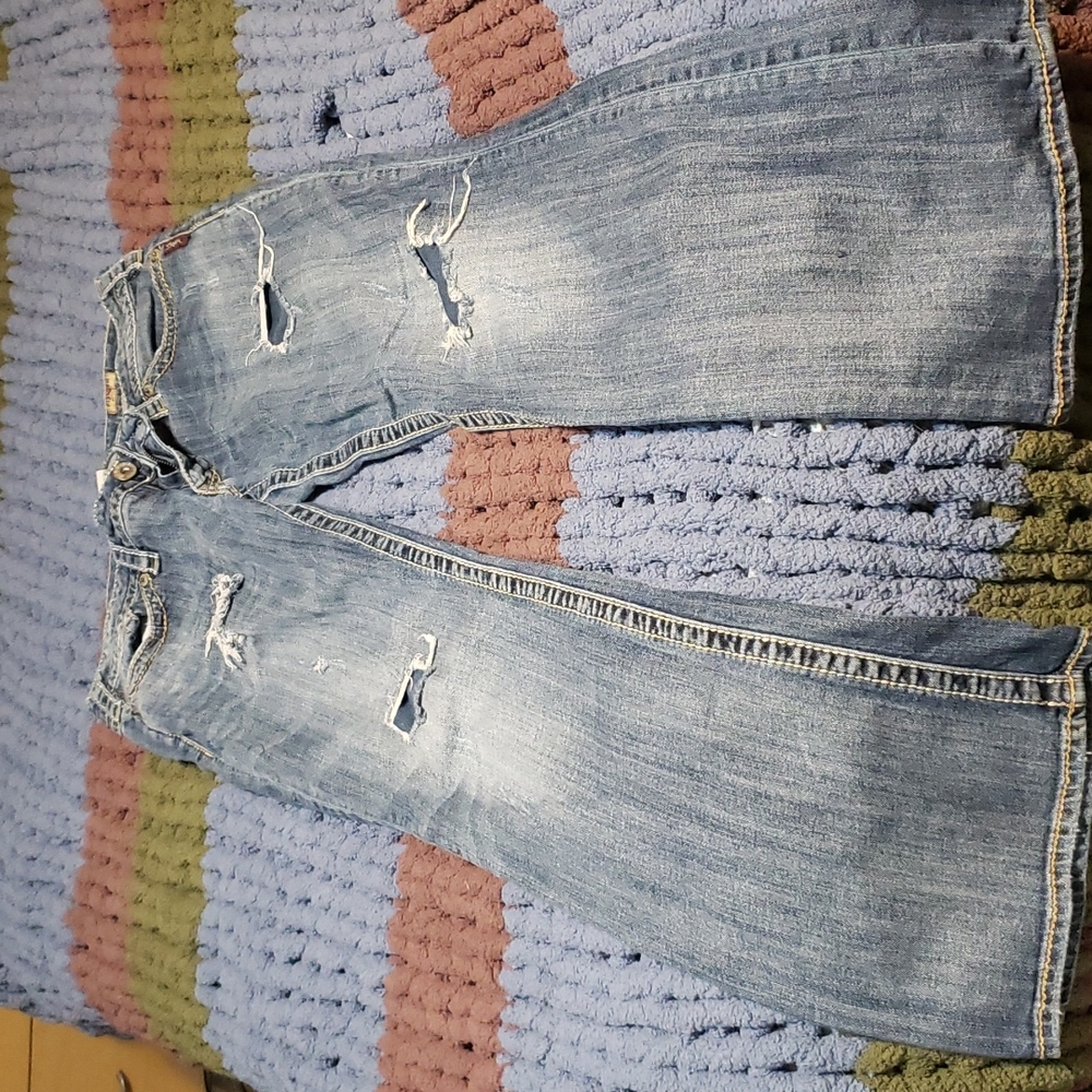 Silver blue jeans, used, 34x33